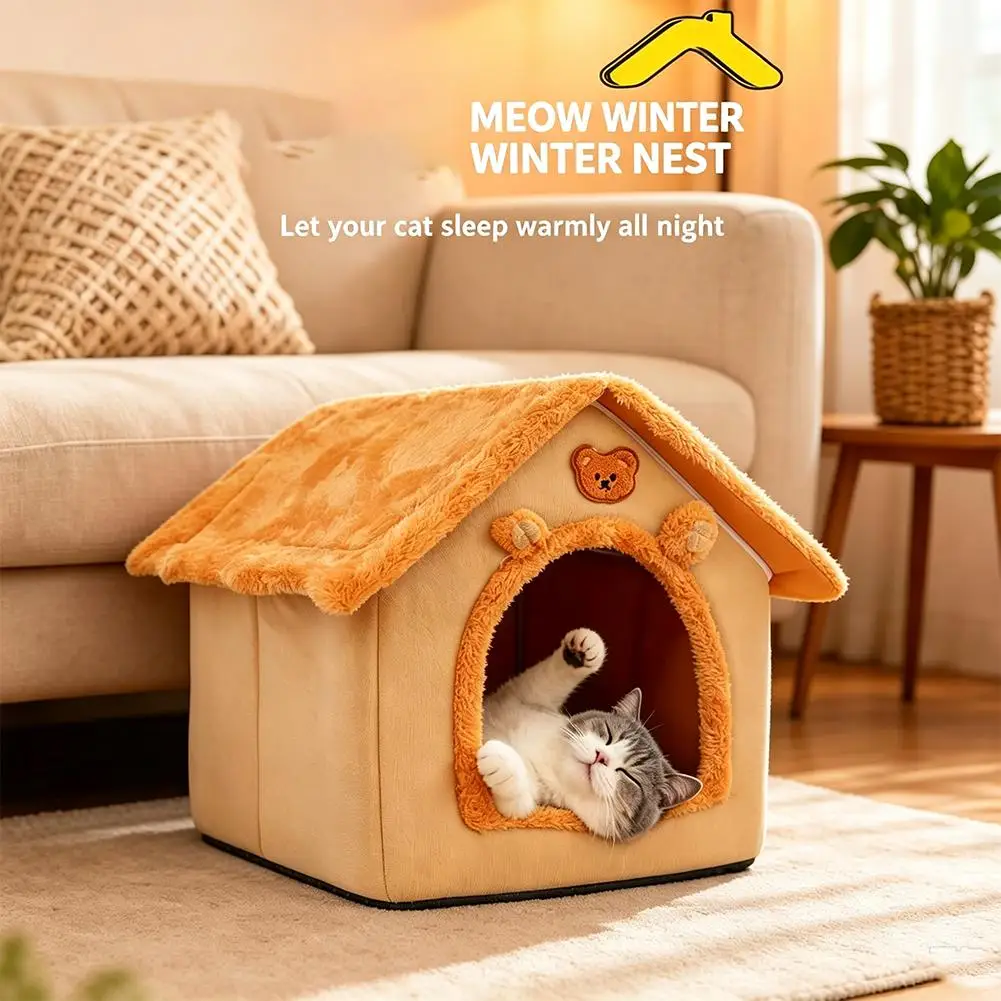 Winter Pet Nest Can Be Disassembled And Washed Dog Nest Cat Nest Is Warm Suitable For All Seasons Small Dog Semi Closed