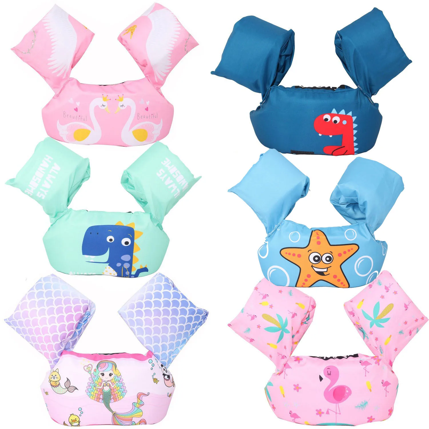 New Arrival Kids Life Jacket Swimming Arm Float Ring Cartoon Water Sleeve Foam Buoyancy Vest Toddler Floating Suit Safety