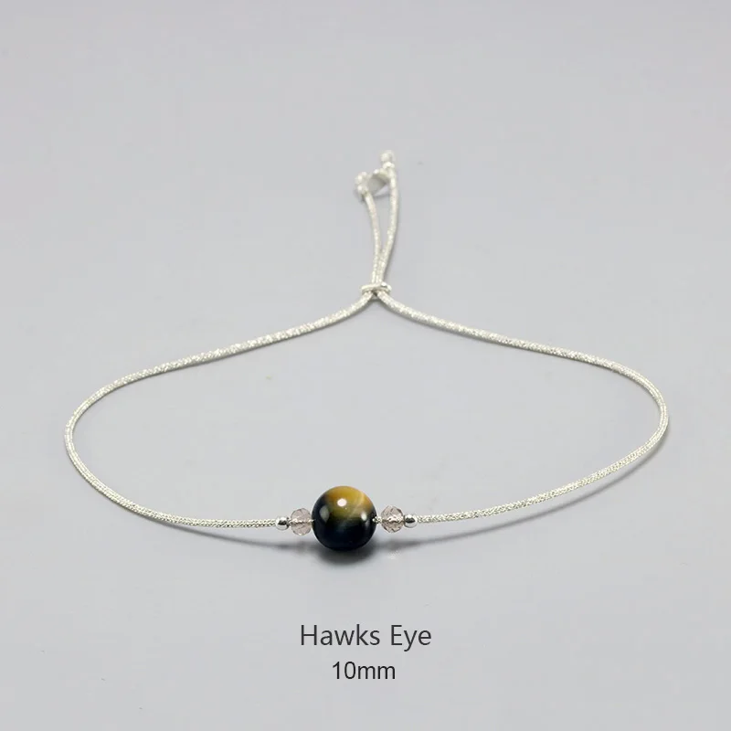 Bracciale fatto a mano in pietra di luna, corda sottile con perline in argento sterling 925 di cristallo naturale, braccialetti personalizzati per