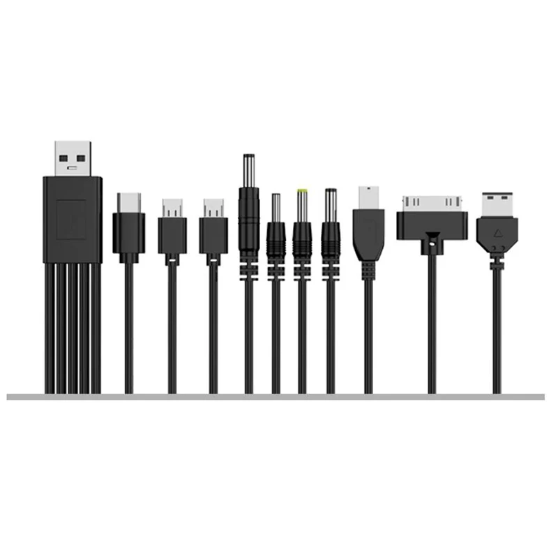 1/2/5pcs 10 in 1 Universal USB To DC Power Cable Mobile Phone Charger Adapter Plug Usb DC Multifunction Jack Charging Line .A5