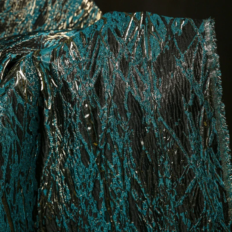 Heavy Texture 3D Jacquard Fabric Gilded National Style For Hanfu Clothing Designer DIY Coat Jacket Embossed Material