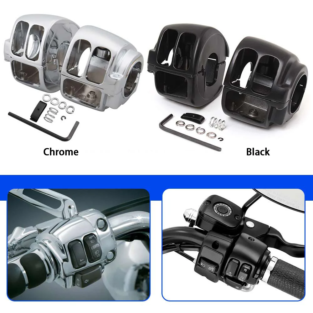 

Motorcycle Accessories Switch Housings Billet Aluminum Left Right Chrome Black For Sportster 1200 Custom Anniversary XL1200C2013