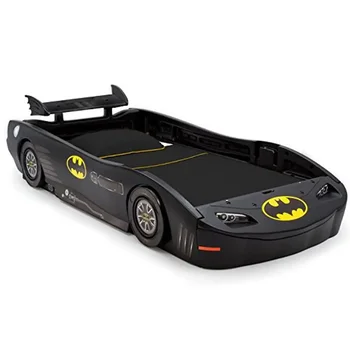 DC Comics Batmobile Araba İkiz Yatak Çocuklar Yaş Aralığı Dayanıklı Kalıplı Plastik İkiz Yatak Korkulukları Uyum Sağlar Siyah Renk