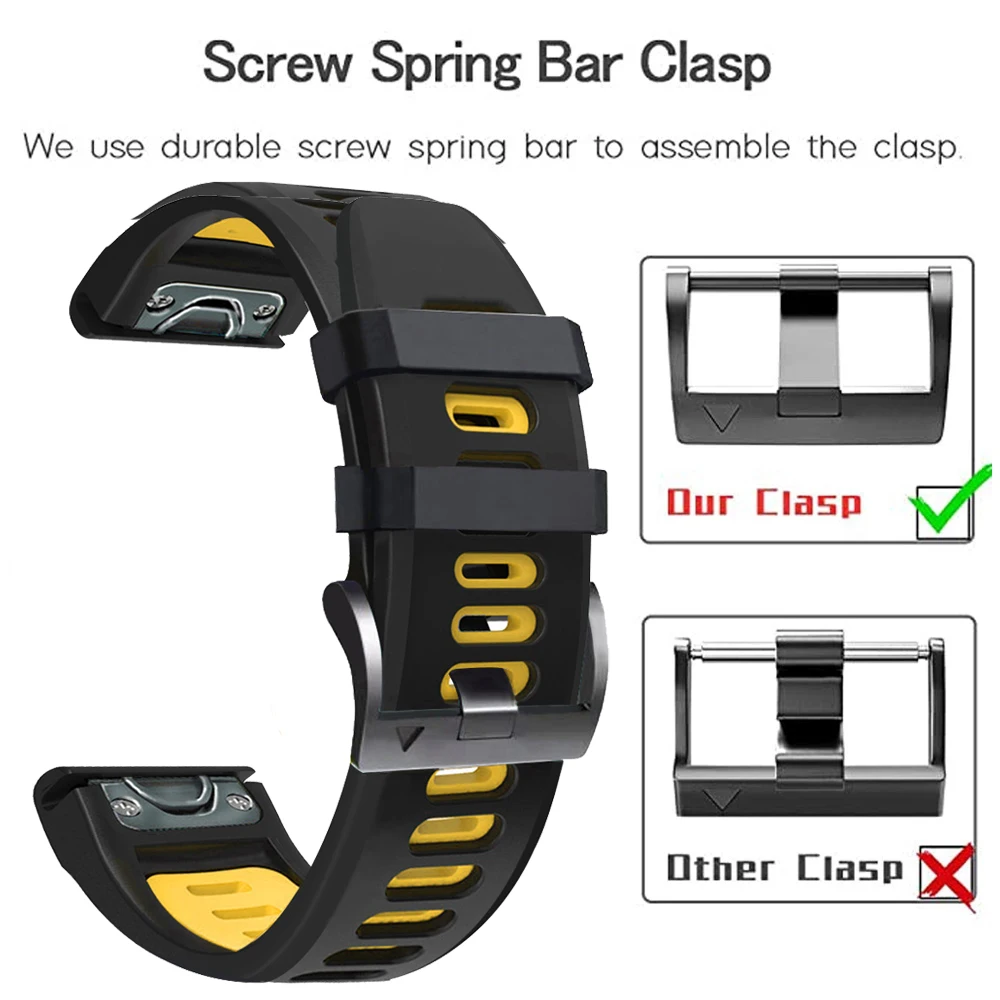 Correas de silicona para reloj inteligente, pulsera de 22 y 26mm para Garmin Fenix 7, 7X, 6, 6X Pro, 5, 5X Plus, 3, 3HR, 935, 945, D2, QuickFit