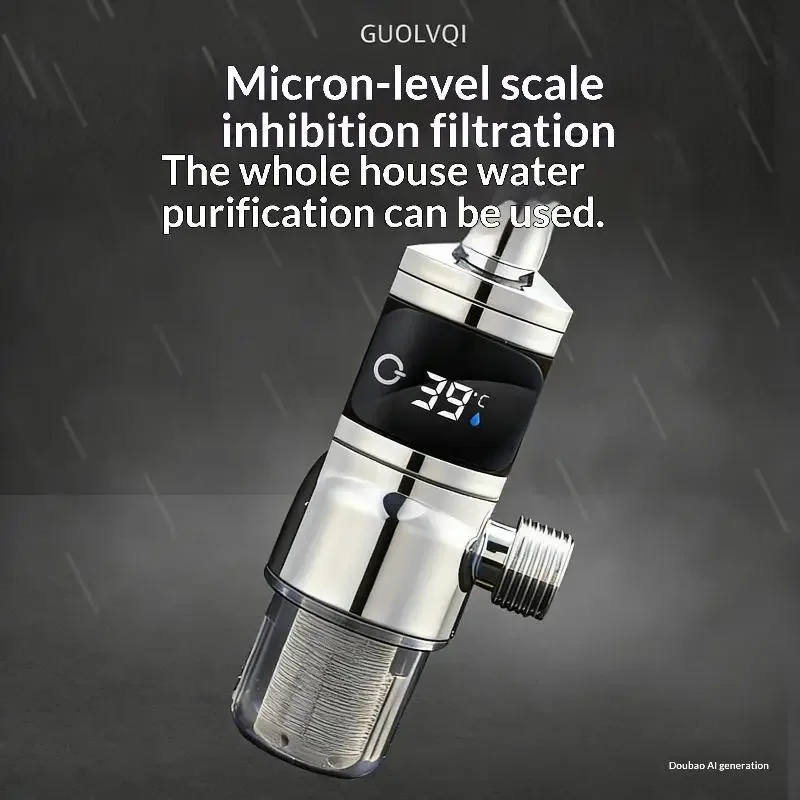 1Pcs 40 Filtration Mesh Large Screen For Clear Water Flow Digital Display Shower Head With Thermostat And Filter Combination