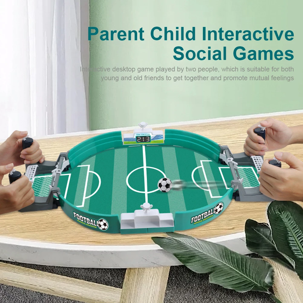 Mini-tafelvoetbalspel Plastic interactief voetbalspel Eenvoudige installatie Tafelblad Competitieve voetbalspellen voor kinderen Vakantiespeelgoed