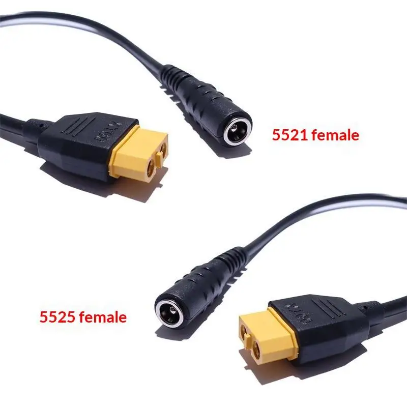 1PCModel Airplane Players XT60 Male And Female to DC5521/5.5*2.5mm Male And Female Head 1.5AWG 15ft/0.3M Adapter Cable Essentia