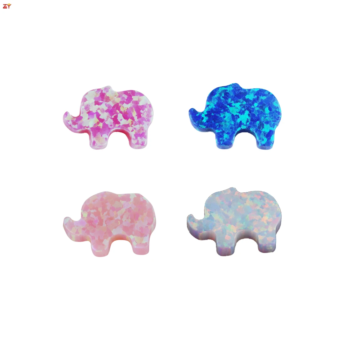 

10pcs 50pcs/Lot Animal Beads for Making Bracelet Elephant Synthetic Opal Flash Elephant Design Charms