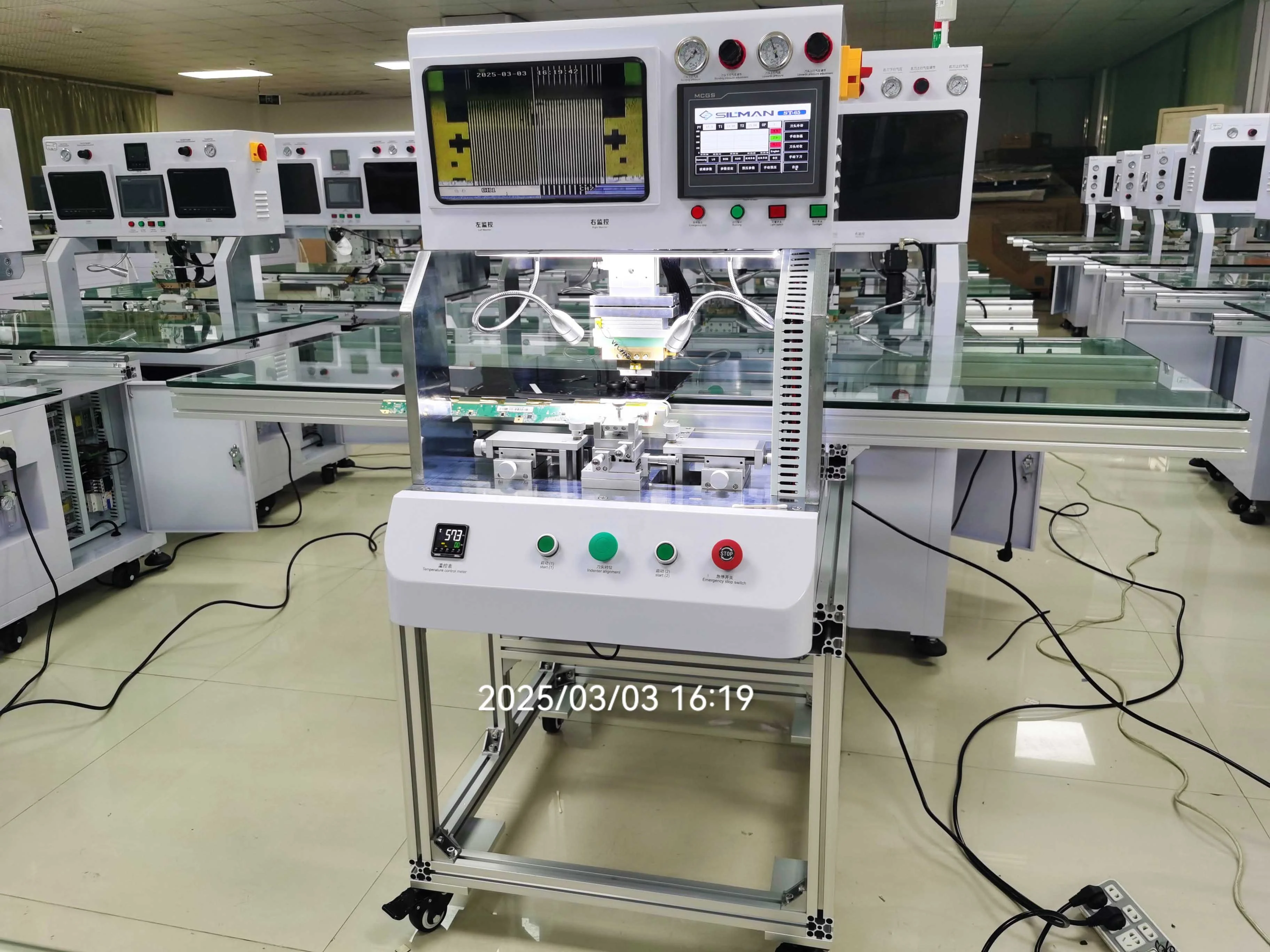 เครื่องซ่อมจอ ST-65 Silman Mini Tab Acf Tv Cof Bonding Machine สำหรับซ่อมสายแอลซีดีแบบยืดหยุ่น แผงไฟแอลอีดี และเครื่องจักรอื่นๆ