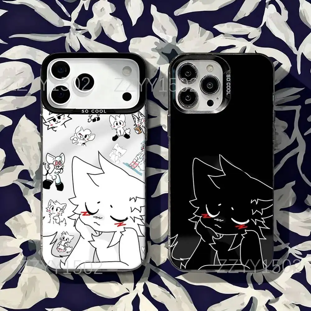 

B-Boykisser Cute Furry For iPhone 17,16,15,14,13,12,X,8,Pro,Max,Plus,SE4,Air,Mini Anti-Slip Black IMD Matte Case