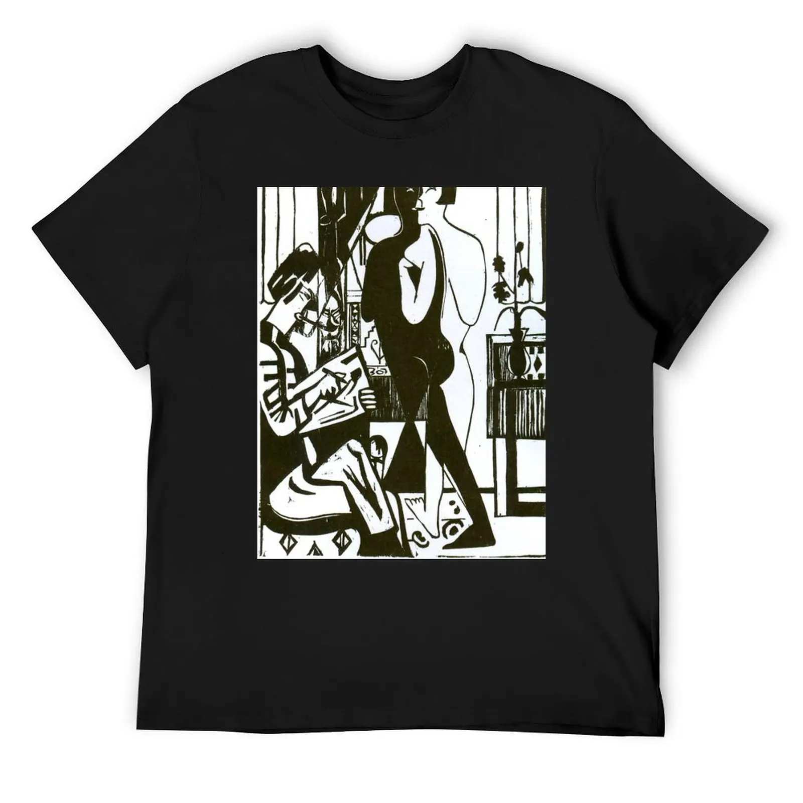 HD ERNST LUDWIG KIRCHNER - Painter and model 1936 T-Shirt vintage t shirts quick-drying graphic shirts plain black t shirts men