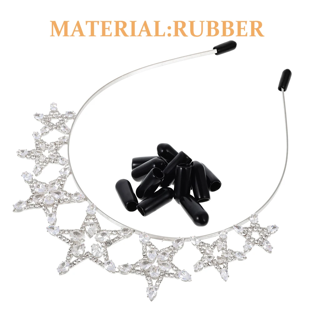 

200 Pcs Headb End Caps Rubber Cover Tips 4 5mm Inner Diameter for 7mm Headb s Hair Hoops Accessories DIY Parts