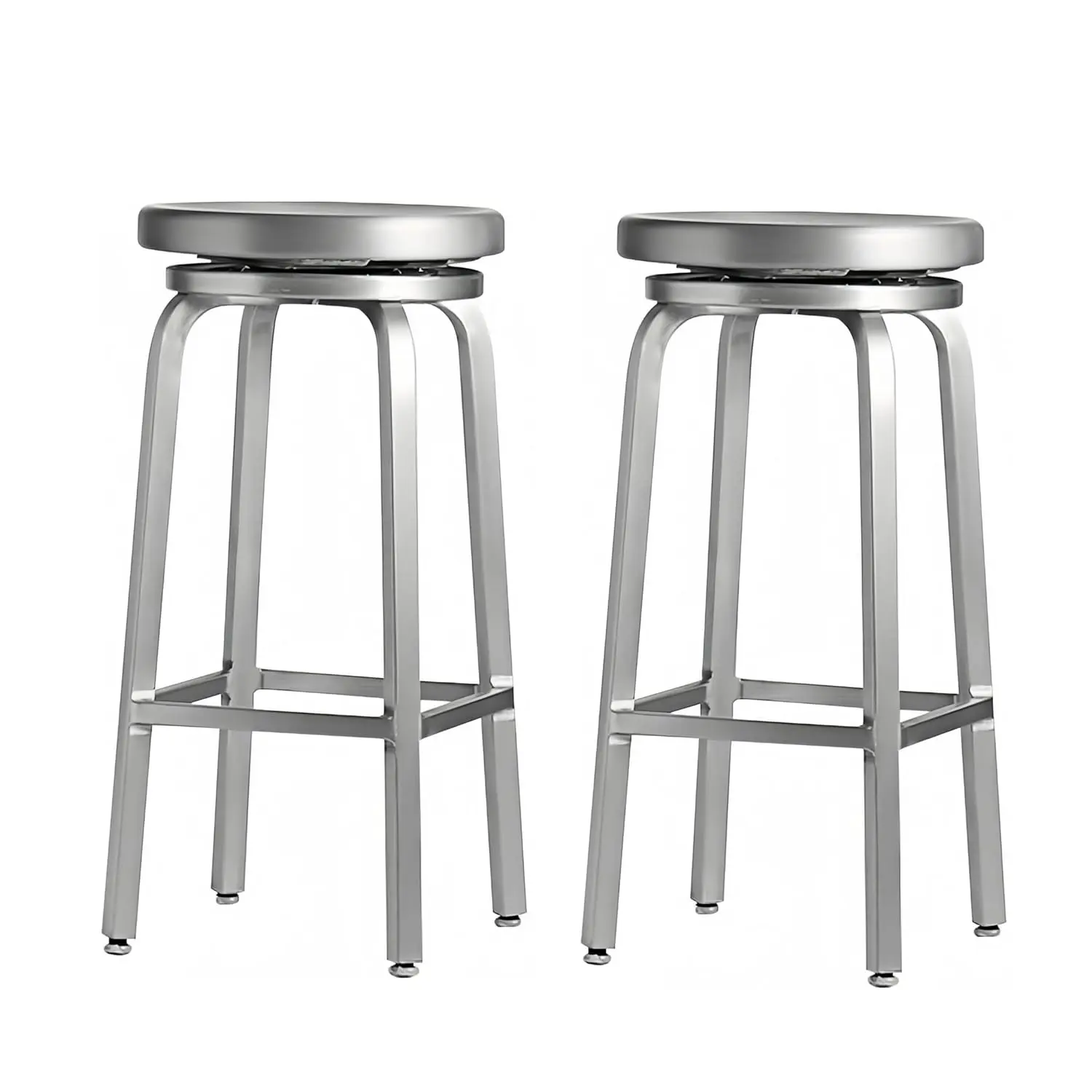 

Вращающийся барный стул из матового алюминия, стул для барной стойки с подставкой для ног, круглый барный стул, высокий стул-кресло цвета синий морской волны (2 шт., на заказ)