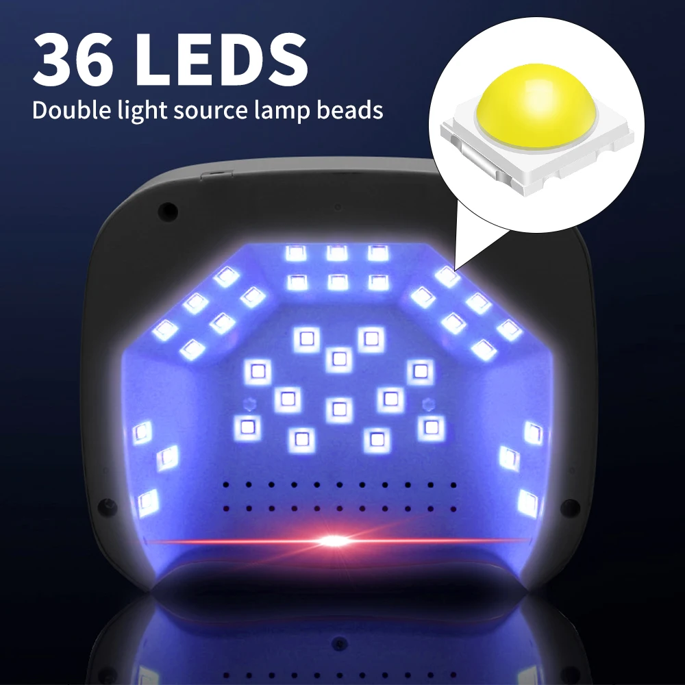 Lampe à ongles LED pour gel N64.vaccoir rapide, Noir et blanc, 39 gible, 4 minuteries, Lampe à ongles professionnelle pour salon à domicile, Outils à ongles