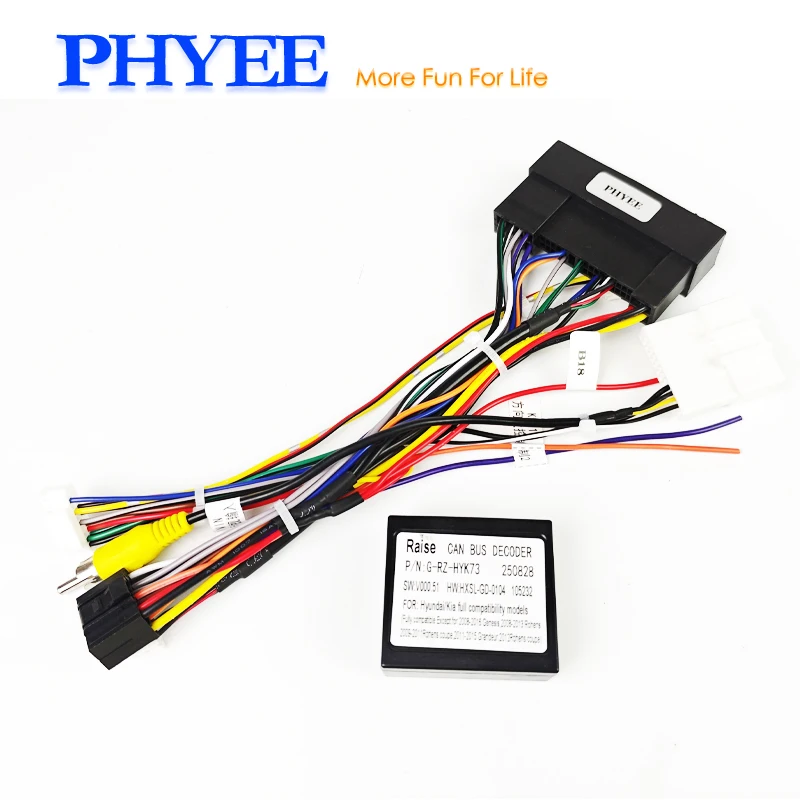 

Wiring Harness CAN Bus Decoder, SWC Retention P&P 16Pin Android Adapter, for Hyundai Tucson Elantra Santa Fe, Kia Ceed Sportage