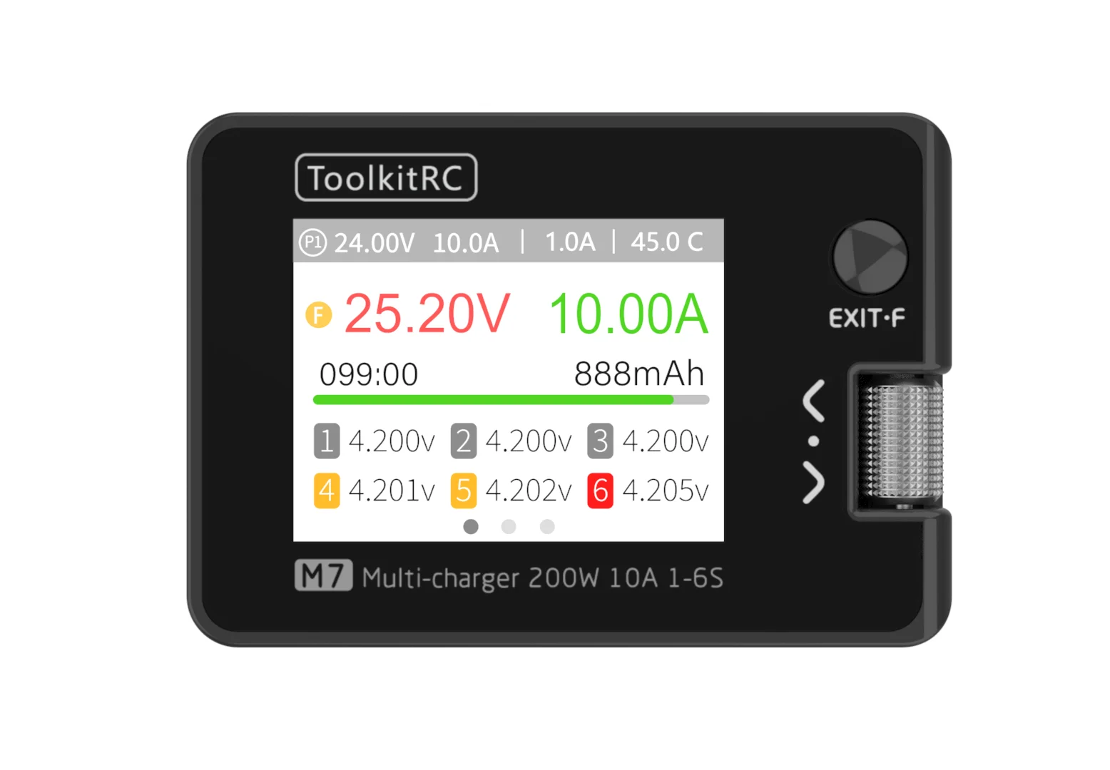 ToolkitRC M7 200W 10A Balance Charger/Discharger 2.0inch LCD for 1-6S Lipo With Voltage Servo Checker ESC Tester Receiver Signal