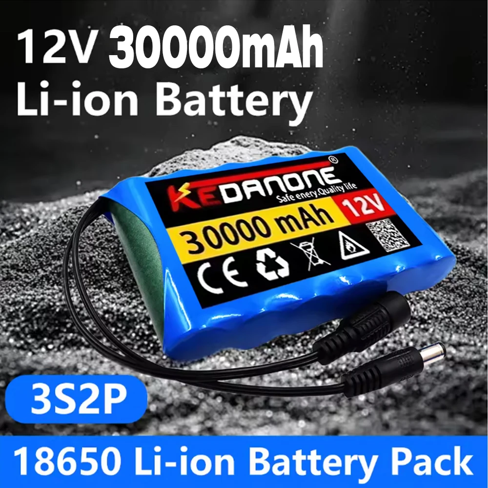 

3S2P 12V 30000mAh battery 18650 Li-ion 30Ah Rechargeable Batteries with BMS Lithium Battery packs Protection Board⚡