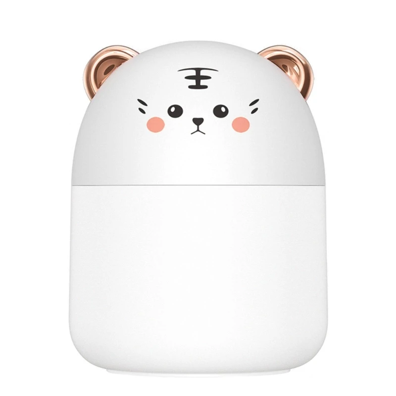 Umidificador de ar elétrico portátil de formato bonito 250  pulverizador de névoa legal USB com luz noturna atmosférica para