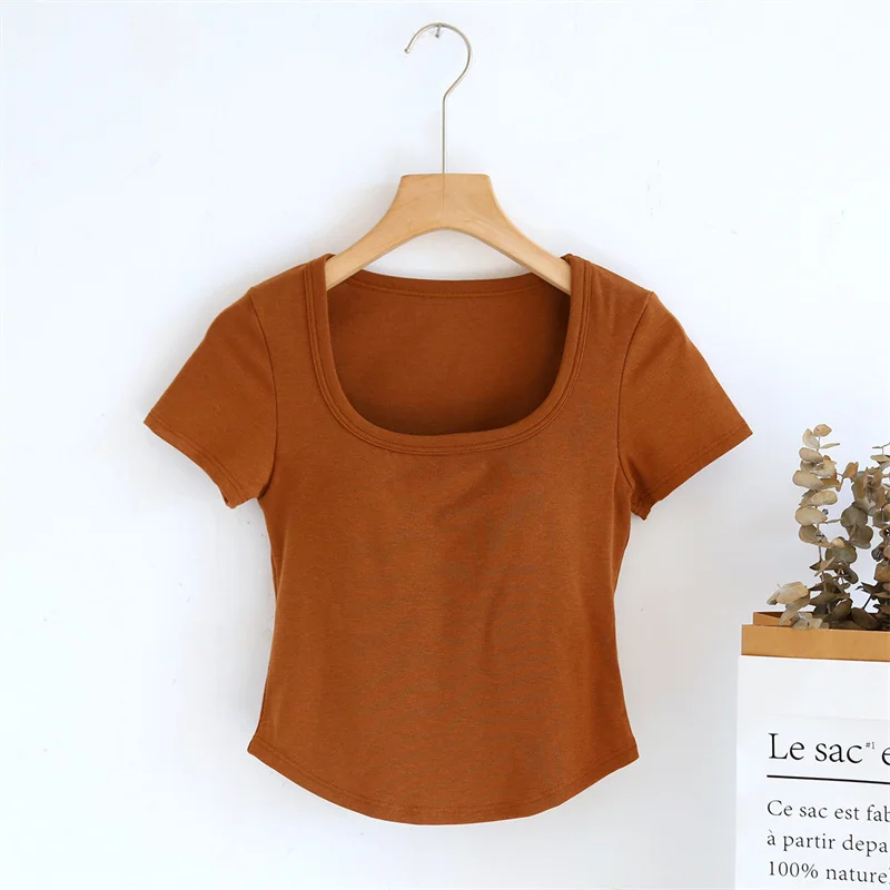 Chest Pad Cotton Modal Summer Sleepwear T-shirt For Women Short Sleeve Casual One Piece Pajamas Tops Ladies Nightwear Shirt