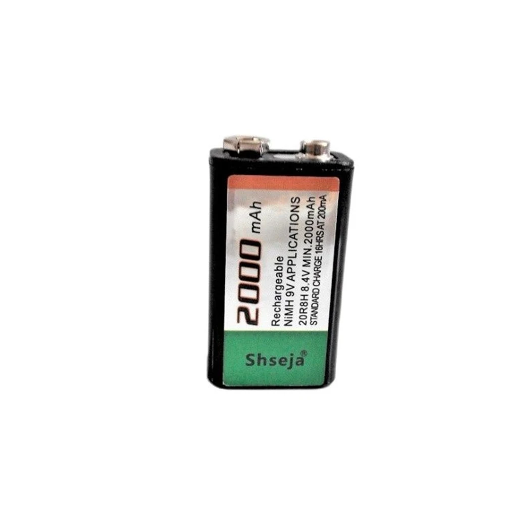 2pcs/lot SHSEJA 2000mAh 9V rechargeable battery 9 volt Ni-MH battery for Microphone