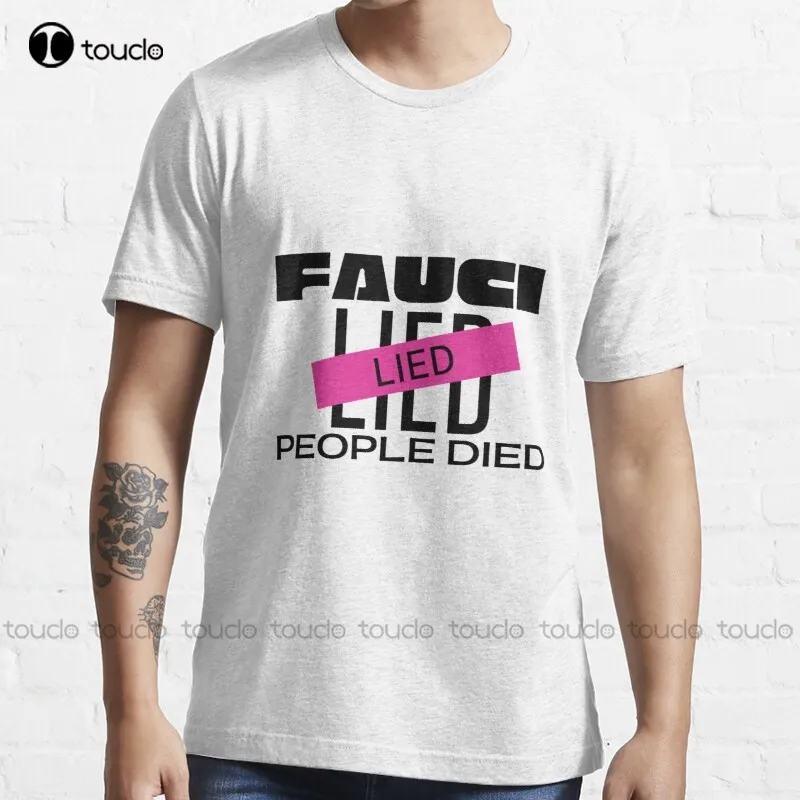 New Fauci Lied People Died 2 T-Shirt Horror Movie Shirts s-5xl mens black shirt Unisex