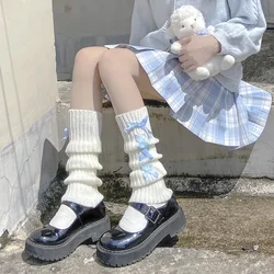 Ribbon Bow Leg Warmers Japanese Style Lolita Long Socks Women Gothic Legging Gaiters Knee Goth Winter Knitted Cuffs Ankle Warmer