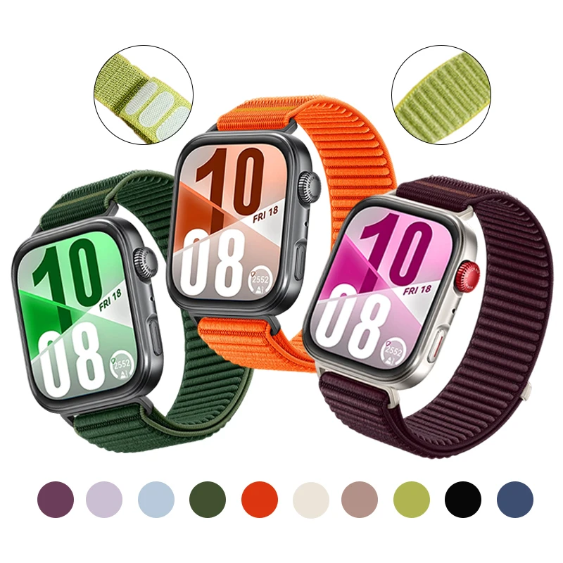 2 шт. волнистый нейлоновый ремешок, совместимый с часами Huawie Fit4/fit4pro, мягкий и удобный браслет для часов Huawei FIT3 Correa