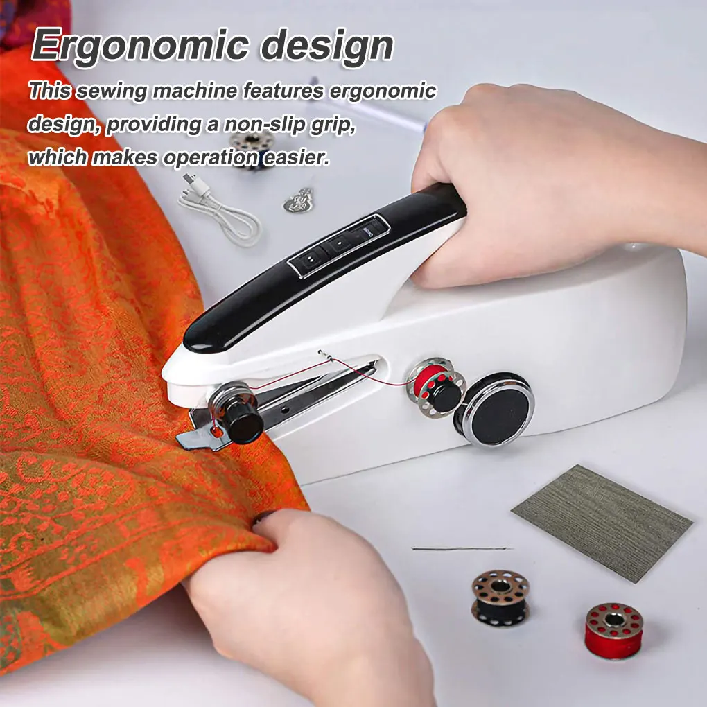 Handheld Sewing Machine Battery Powered Electric USB Kids Home Needlework Travel Tools Mending Machines Hand Craft Use