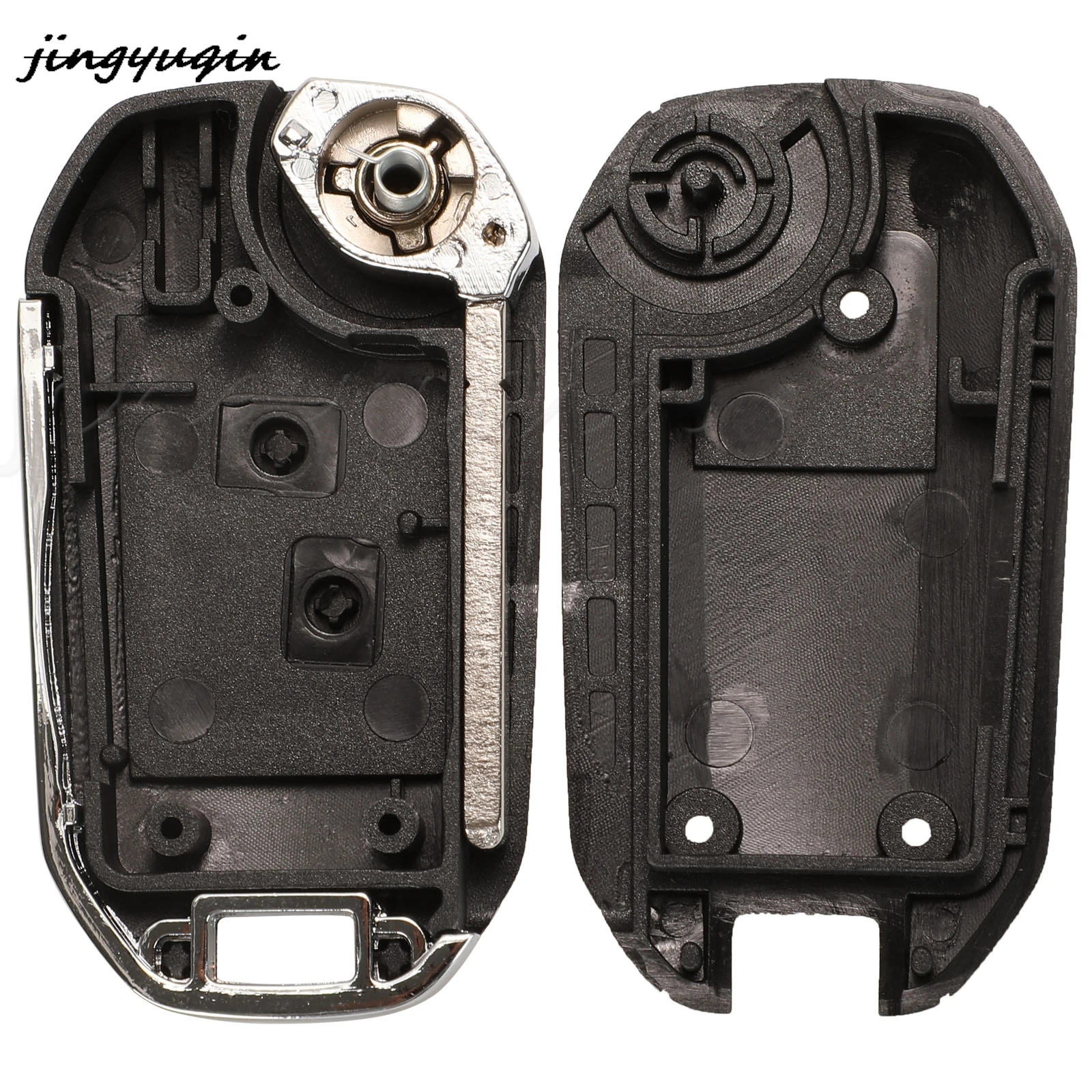 Jingyuqin 2 ปุ่มแก้ไขพลิกพับรีโมทกุญแจรถสําหรับ Peugeot 106 206 306 406 สําหรับ Citroen C2 C3 Xsara Picasso