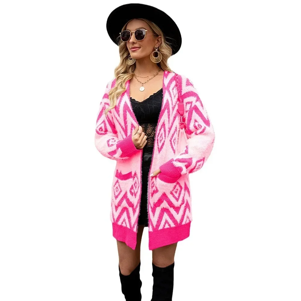 Mid Length Cardigan Coats Women Jumpers Coat Full Sleeve Y2k Tops Casual Elegant Maxi Autumn Winter Knitted Sweaters Streetwear 6