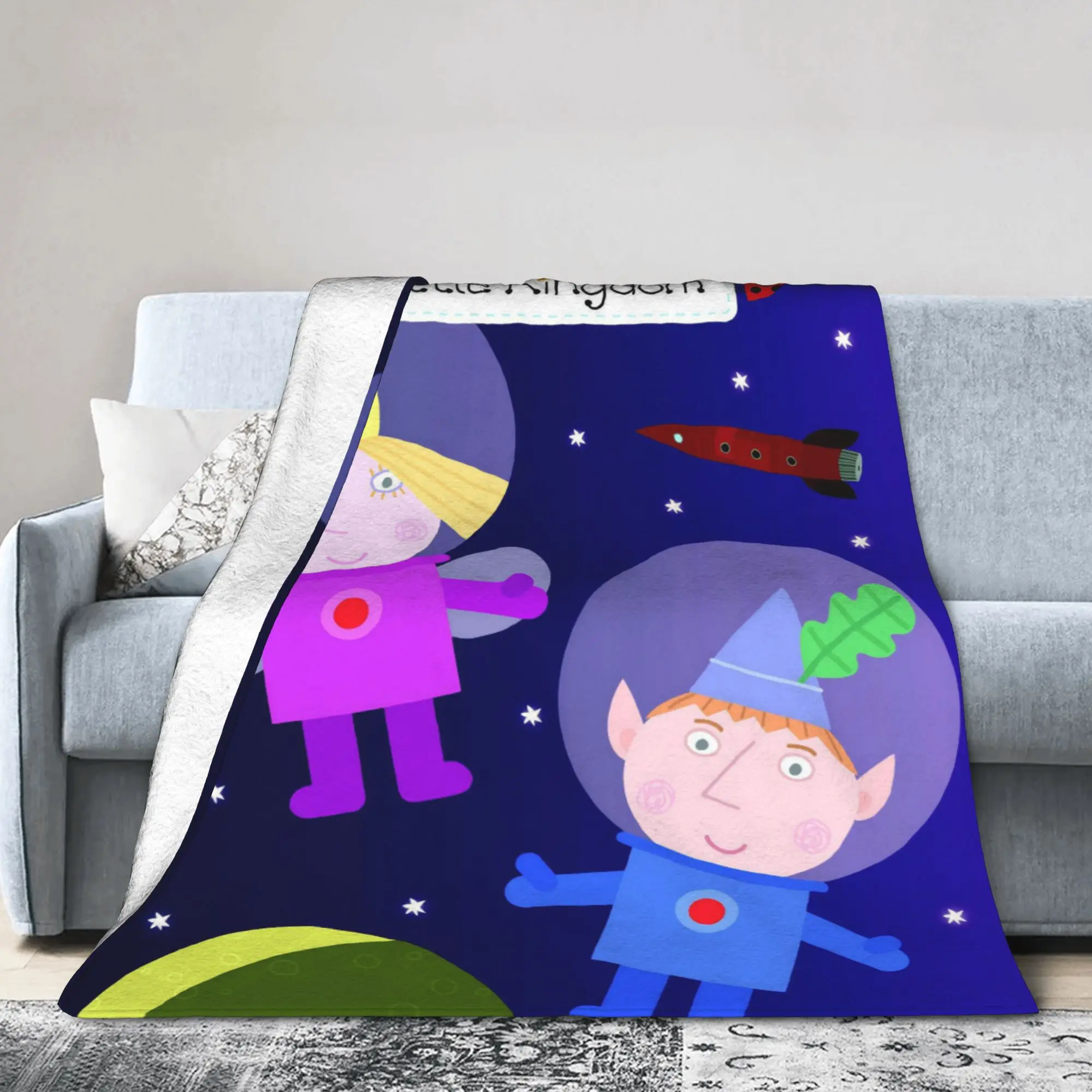 

Ben Holly Cartoon Little Kingdoms Flannel Blanket Magic-Movie Creative Throw Blankets for Bedspreads 125*100cm Warm