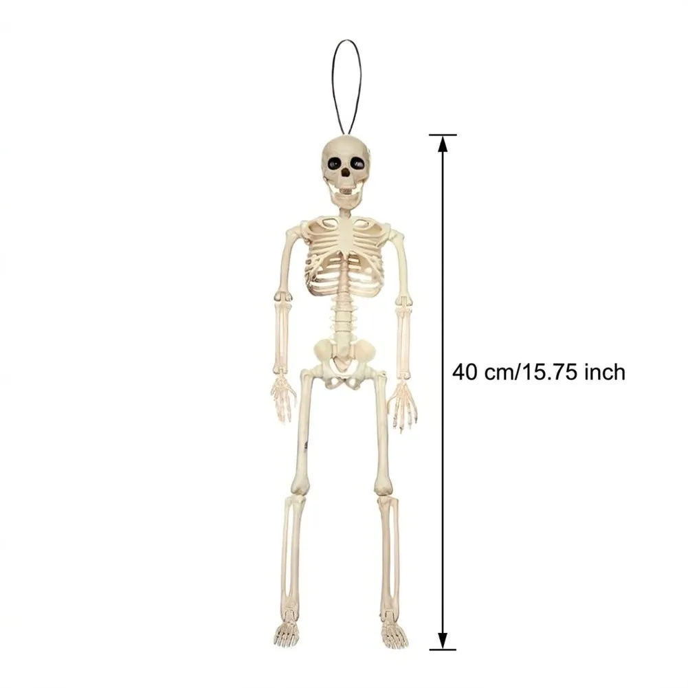 Halloween Skeleton Decor with Posable Limbs and Jaw for Sitting Hanging Reaching Pose Options For Outdoor Display