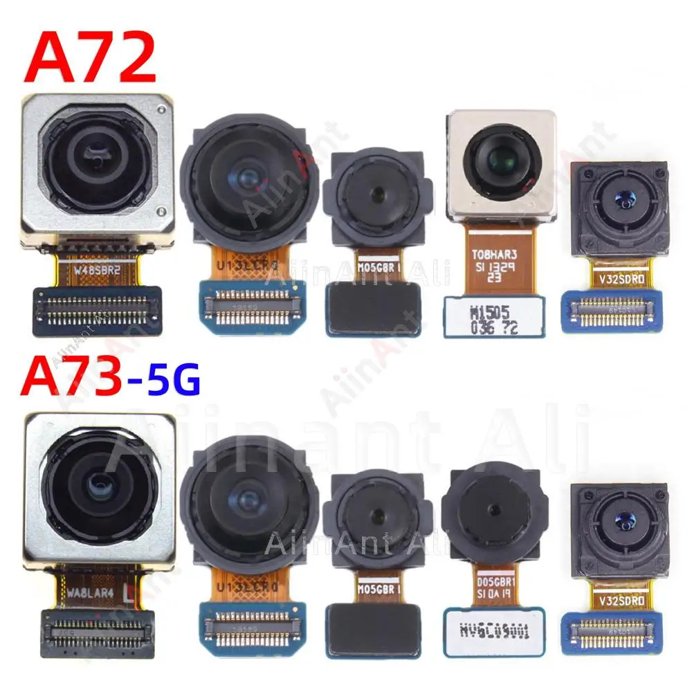 AiinAnt Small Front Back Macro Depth Wide Telephoto Main Rear Camera Flex Cable For Samsung Galaxy A72 A73 4G 5G A725F A736B