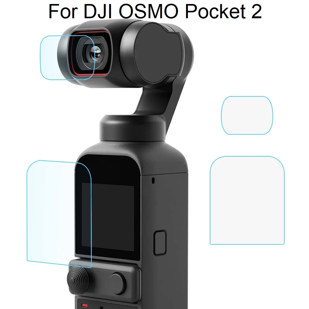 PULUZ 9H 2.5D HD Tempered Glass Lens Protector + Screen Film For DJI OSMO Pocket 2