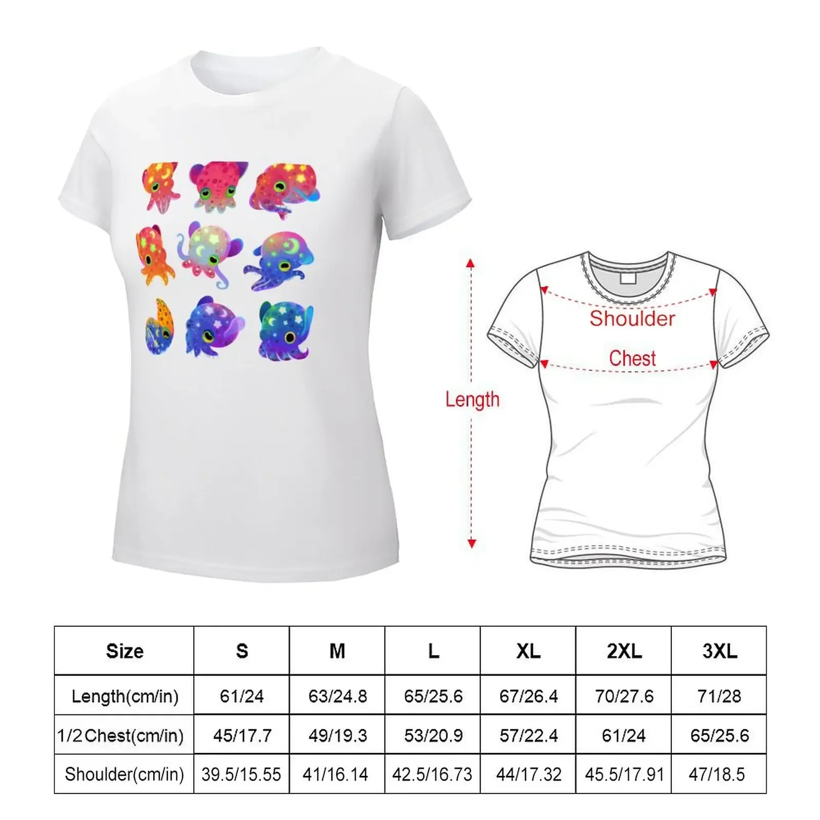 Bobtail squid T-shirt animal print shirt for girls korean fashion Blouse t-shirt dress for Women plus size