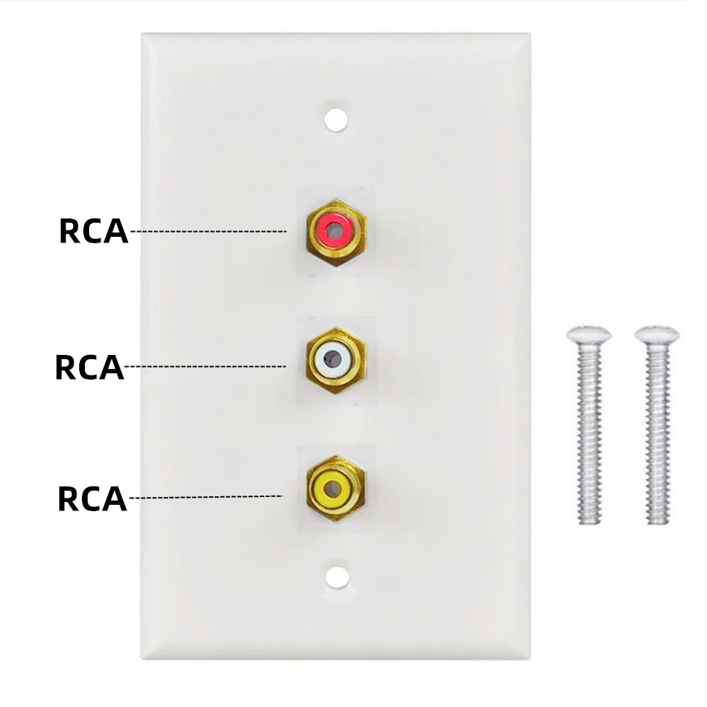 

Настенная пластина 3 RCA, композитный аудио-видео RCA (позолоченный) разъем Keystone «гнездо-гнездо» для домашнего кинотеатра, AV-Настройка