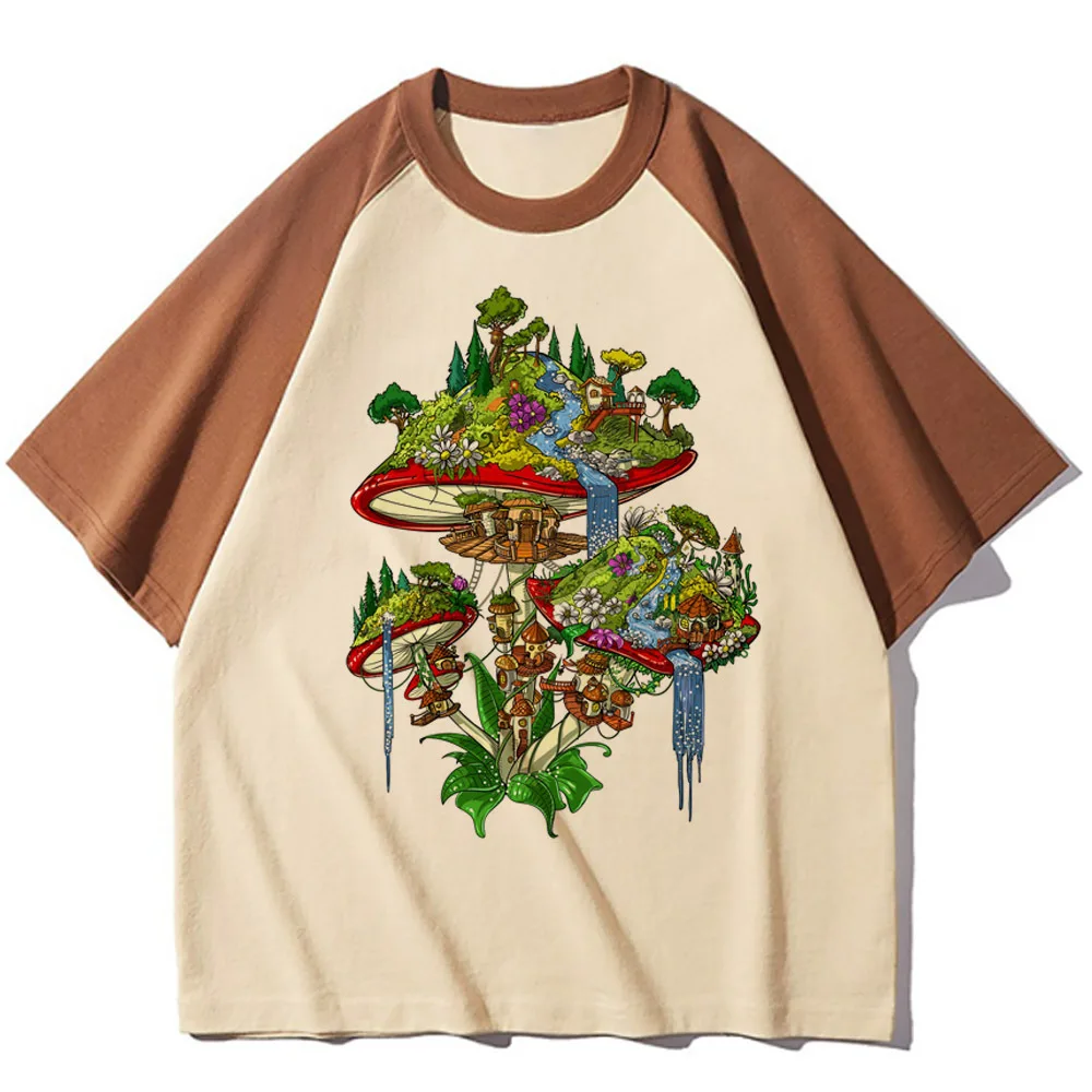 Mushroom Tee women streetwear Y2K Tee female harajuku designer manga clothing