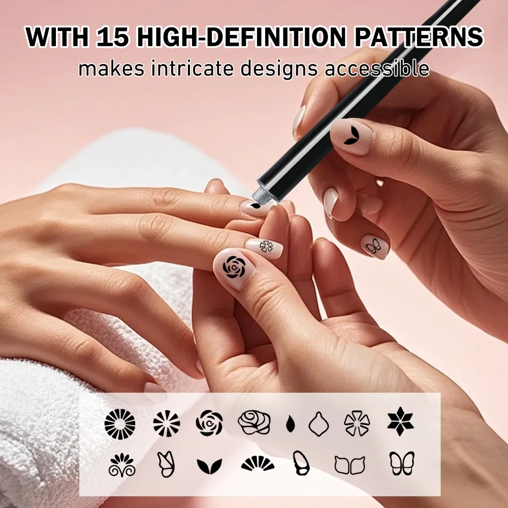 5/10/15Pcs Flower Butterfly Nail Art Stamp Pen Set Easy DIY Dotting Tools Graffiti Nails Stamping Stamper Silicone Nail Art Pen