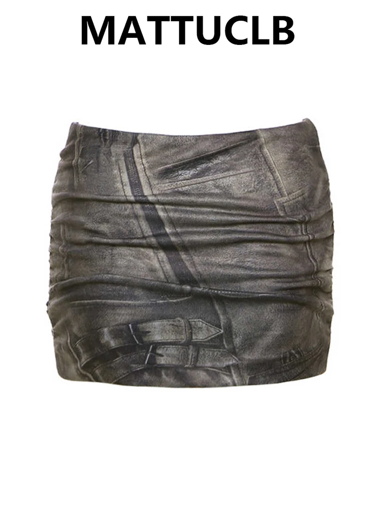 Gonna drappeggiata da donna Goblin Core Minigonna Moda coreana Anni 2000 Party Coquette Gyaru Y2k Design Cyber Punk Harajuku giapponese