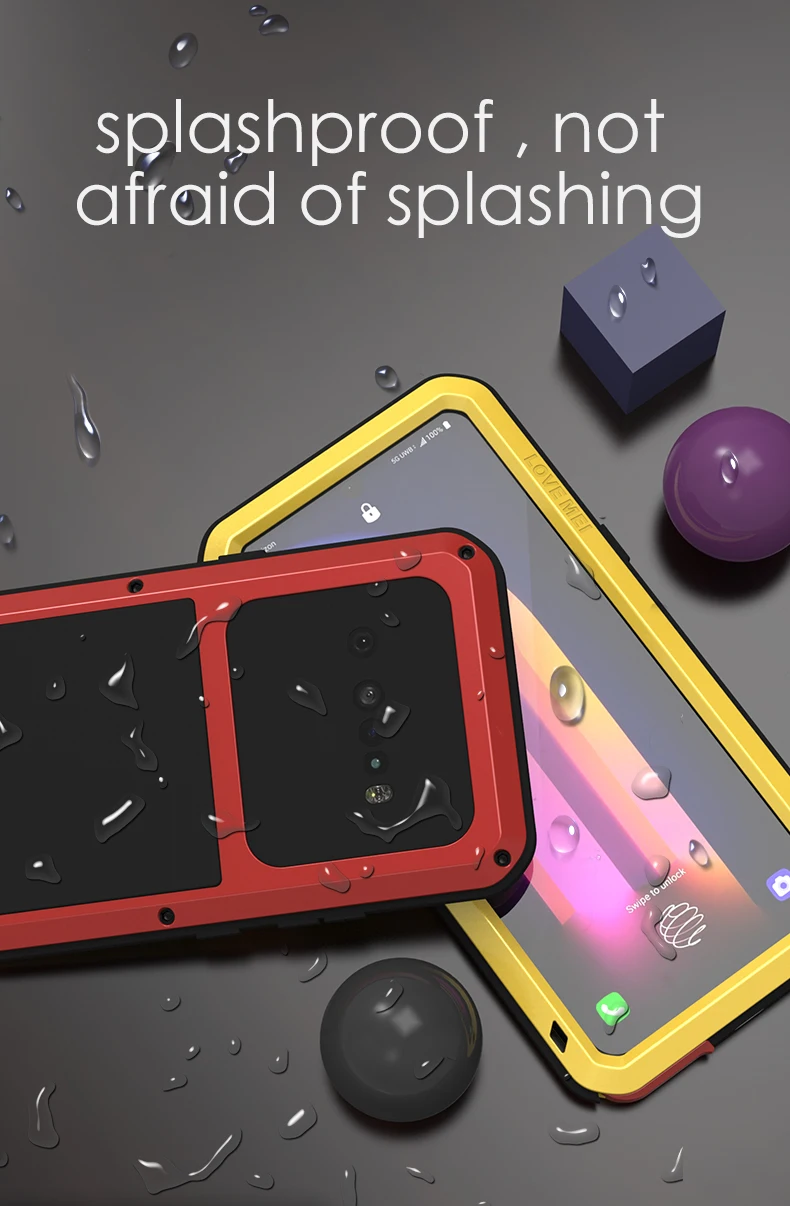 Love Mei Metal Tempered Glass Full Protective Cover For Lg V60 Cases Heavy Duty Armor Shockproof Waterproof Case