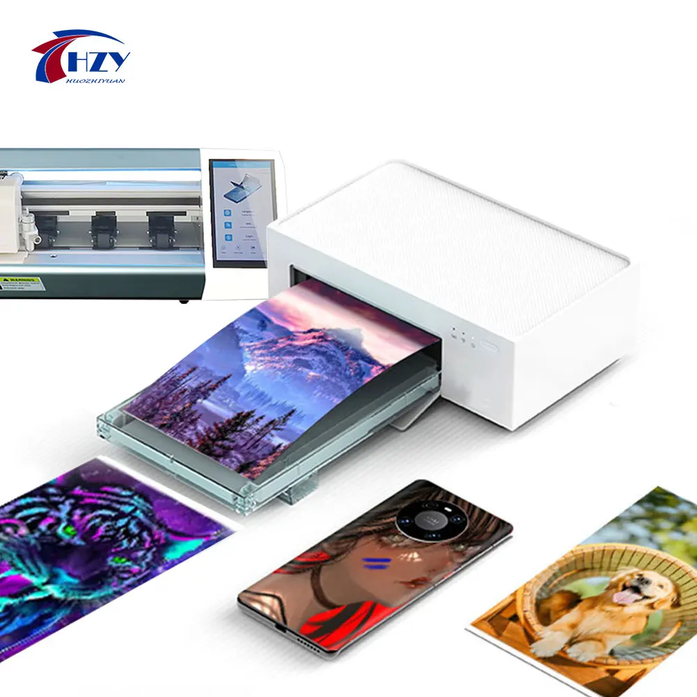 

HZY Portable Mini Photo DIY Thermal Sublimation Mobile Phone Skin Printer For Screen Protector Cutting Machines