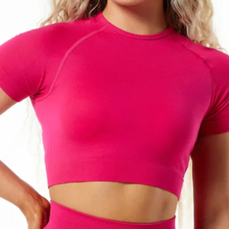 Amplify Crop Top Women Seamless Yoga Shirts Workout Tops For Women Seamless Gym Top Fintess Yoga Top Summer Sportswear