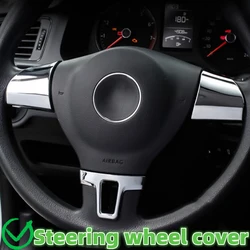 ABS Chrome Steering Wheel Stickers for Volkswagen VW Tiguan 2010 - 2015 Touran Passat 2011 - 2015 Car Interior Acc.