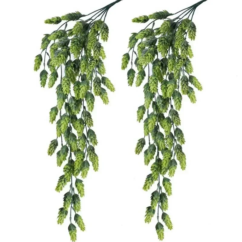 1PCS Artificial Hops Flower Vine Garland Plant Fake Hanging Vine Hops Faux Hops Indoor Outdoor Home Garden Decor Floral Greenery