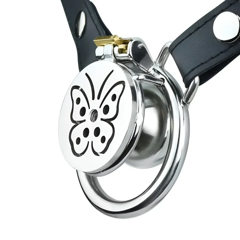 Butterfly Love with Negative Chastity Lock Male Sex Go Out Wearing Chastity Bird Cage Penis Ring Auxiliary Belt