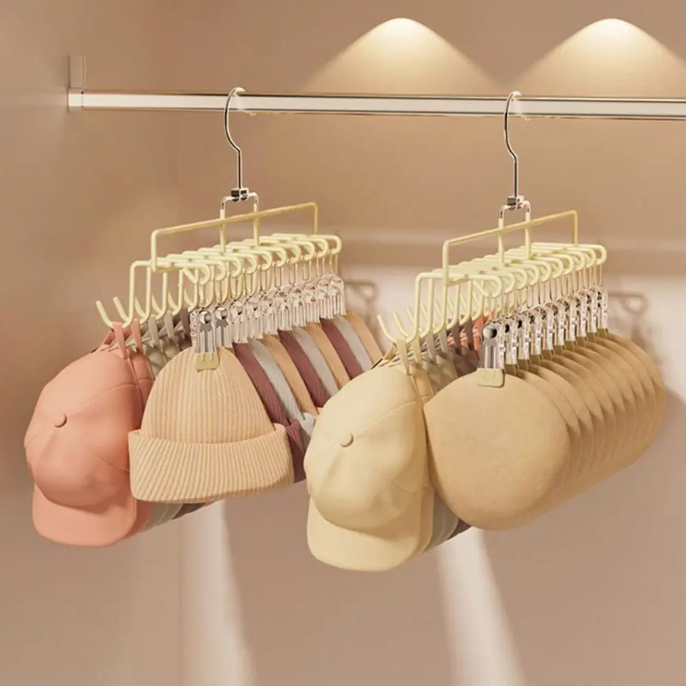 

Multifunctional 10 Clips Baseball Hat Organizer Rack Portable Hanging Towel Hanger Clip Windproof Non-Slip Clothes Clip Scarf