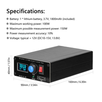 AT21-ATU-100-0A 1.8-55Mhz Mini Automatic Antenna Tuner 0.91Inch OLED Display, Aluminum Alloy Housing, 1500MAH Battery