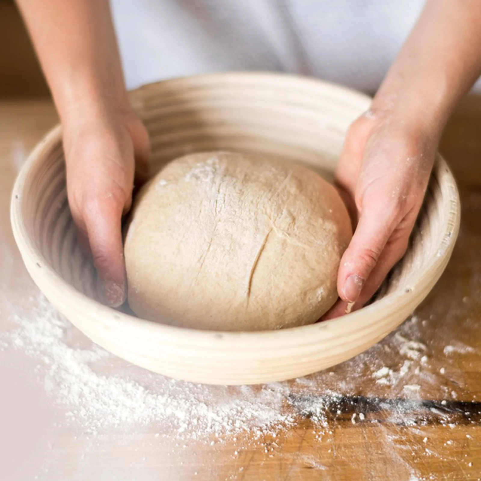 Cesta de pan, cubierta de tela a prueba de masa, fermentación de masa fermentación, revestimiento de cesta para hornear, herramienta de cocina, herramientas de fabricación de repostería, 2 uds.