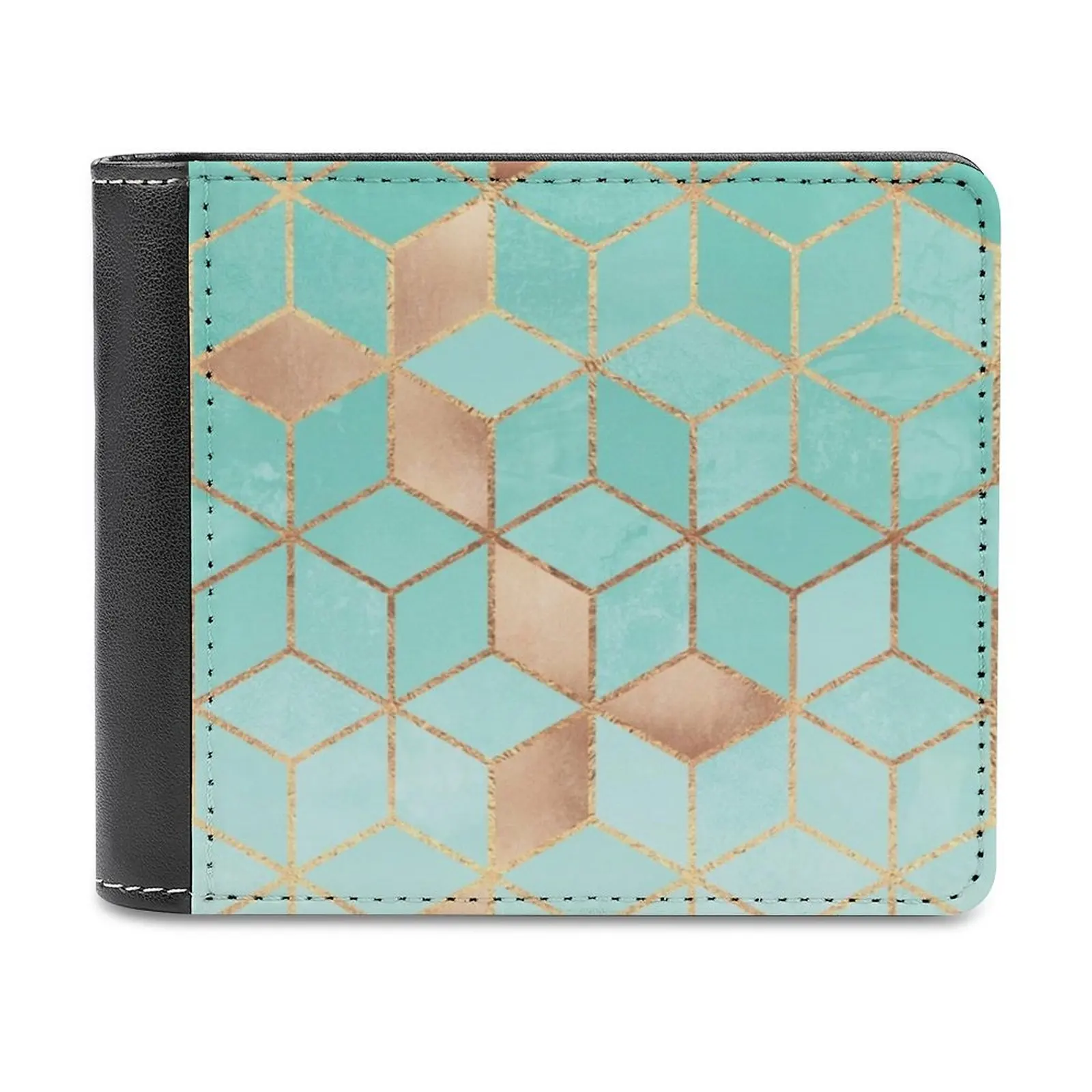 Soft Gradient Aquamarine Fashion Credit Card Wallet Leather Wallets Personalized Wallets For Men And Women Graphic Pattern