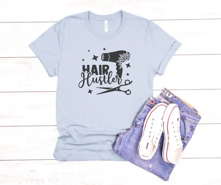 Hair Hustler T Shirt Hairstylist Stylist Beautician Beauty School Student Cosmetologist Funny